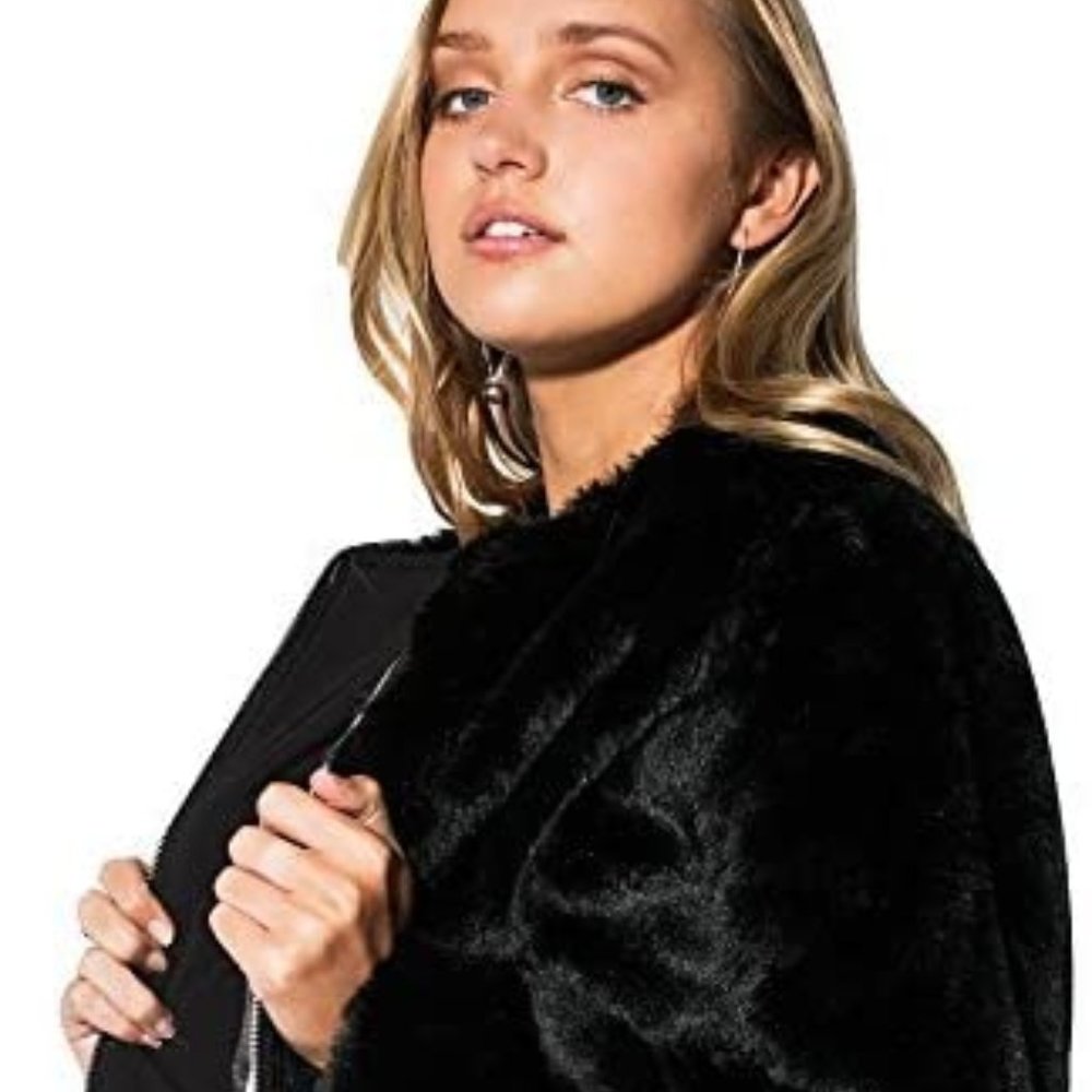 James & Co. Vanessa Coller-less Faux Fur Jacket